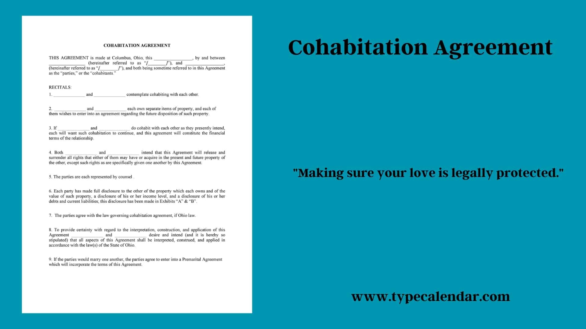 Free Printable Cohabitation Agreement Templates Word PDF 