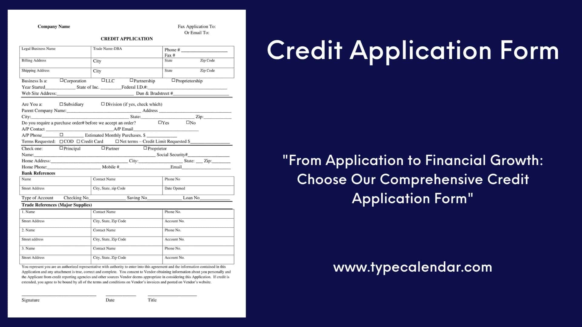 printable credit application form