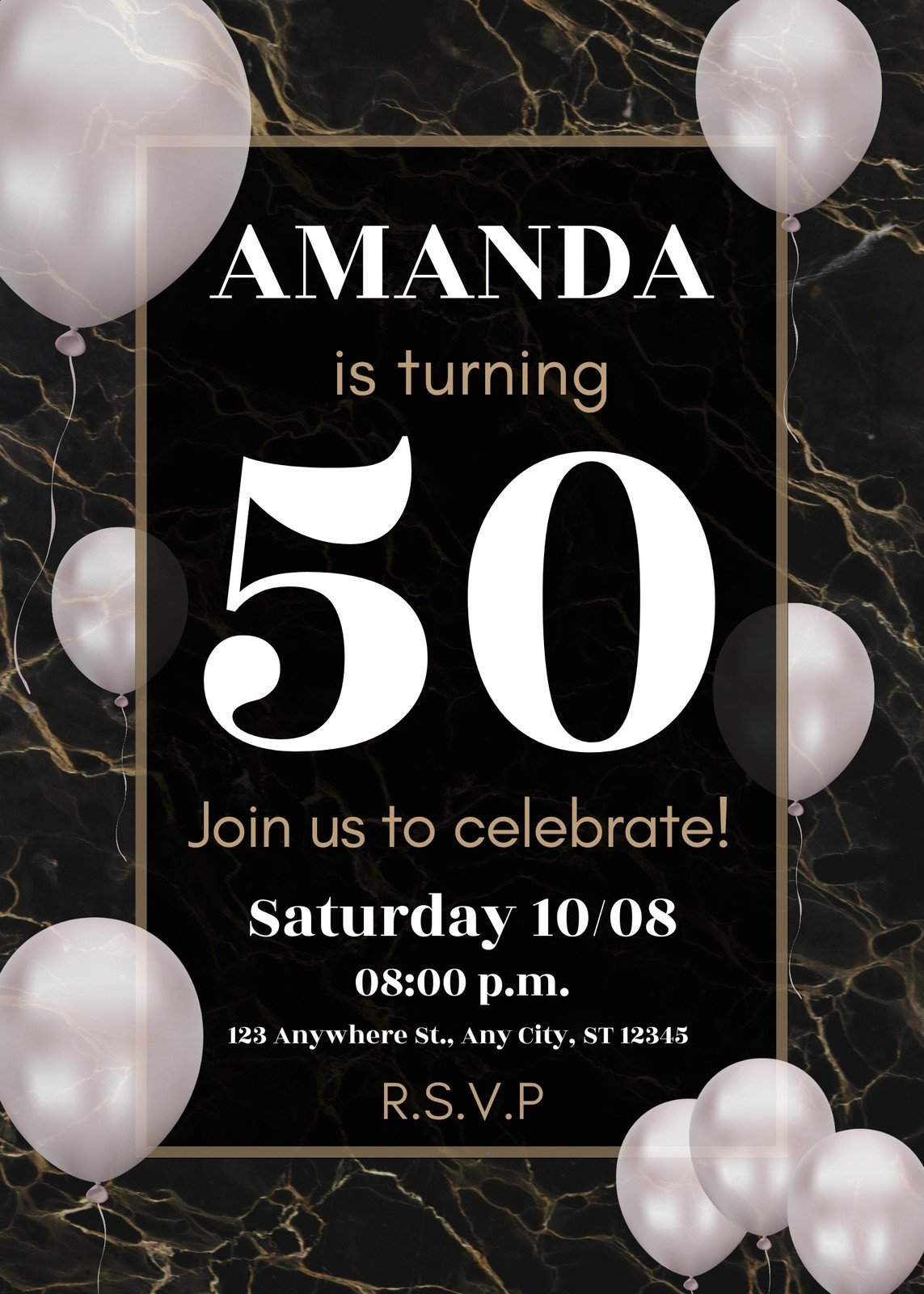 free 50th birthday printables