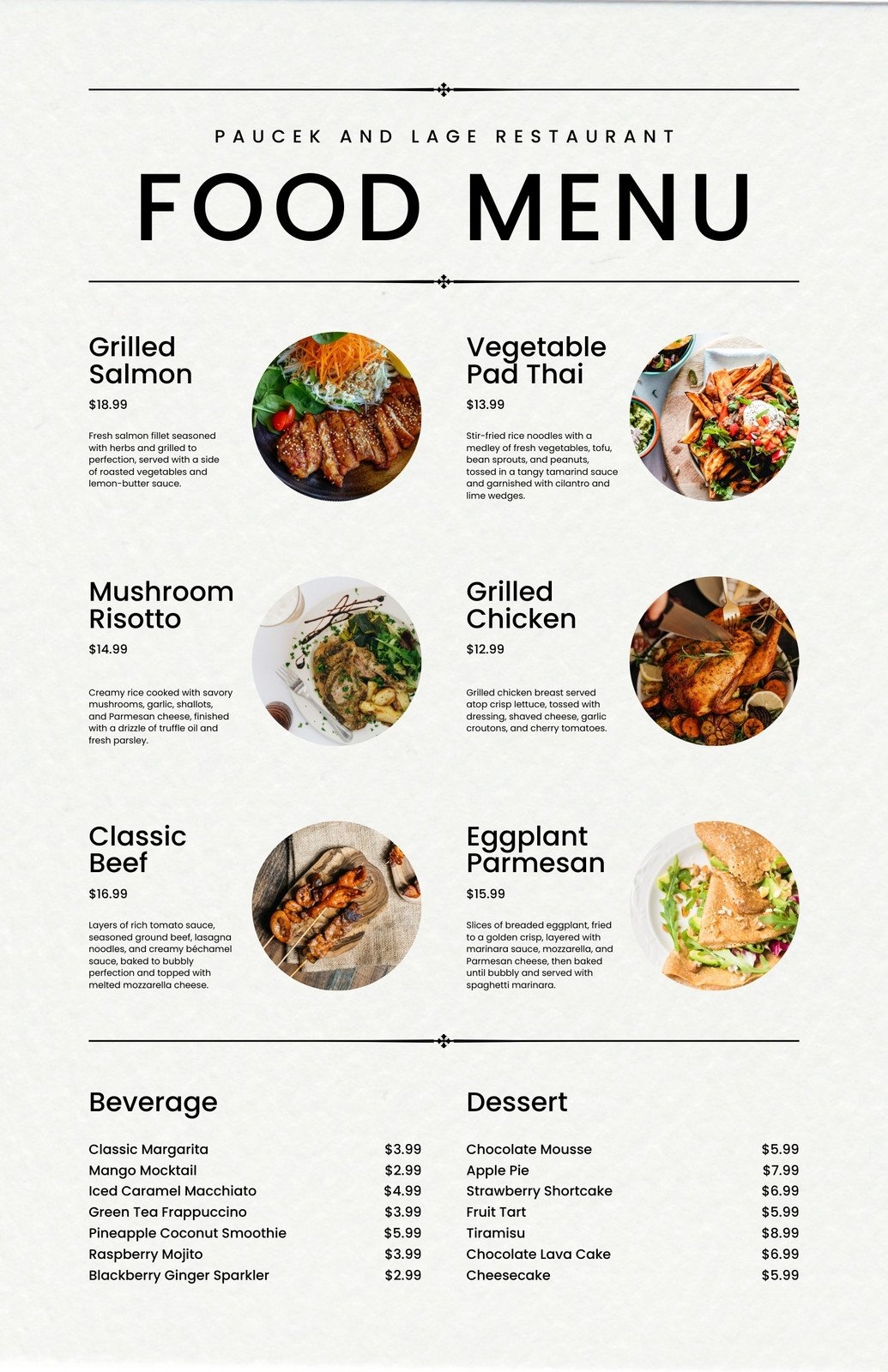 printable menus for restaurants near me