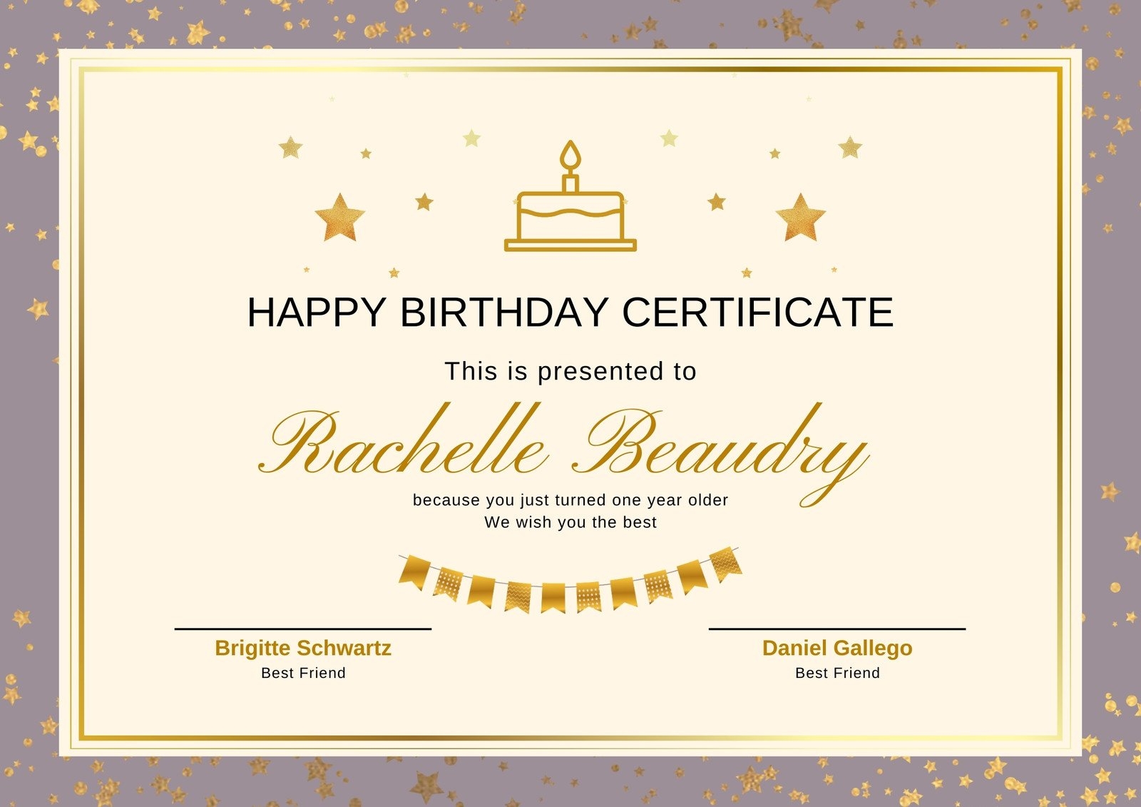 Free Printable Customizable Birthday Certificate Templates Canva Worksheets Library