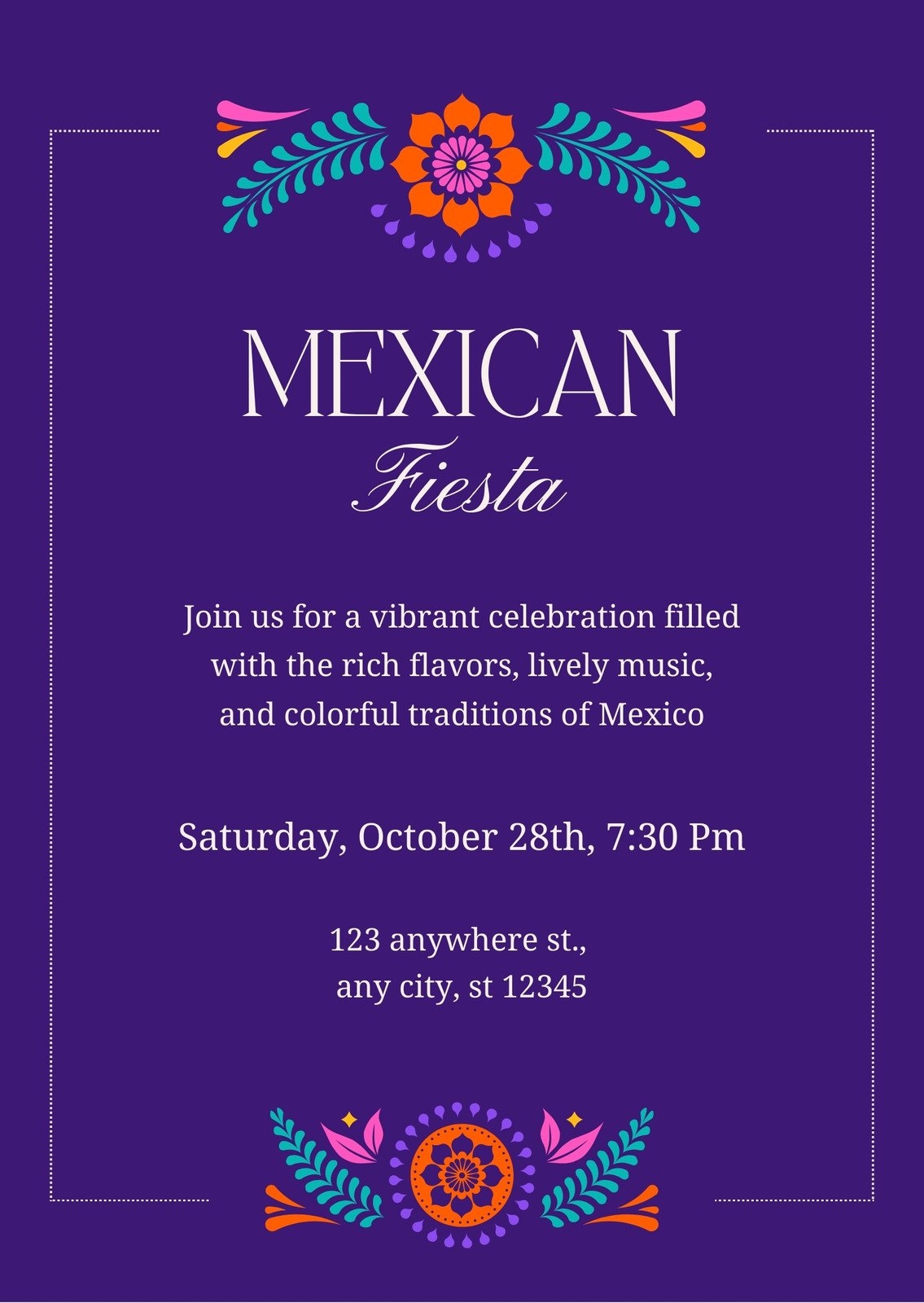 Free Printable Customizable Fiesta Invitation Templates Canva