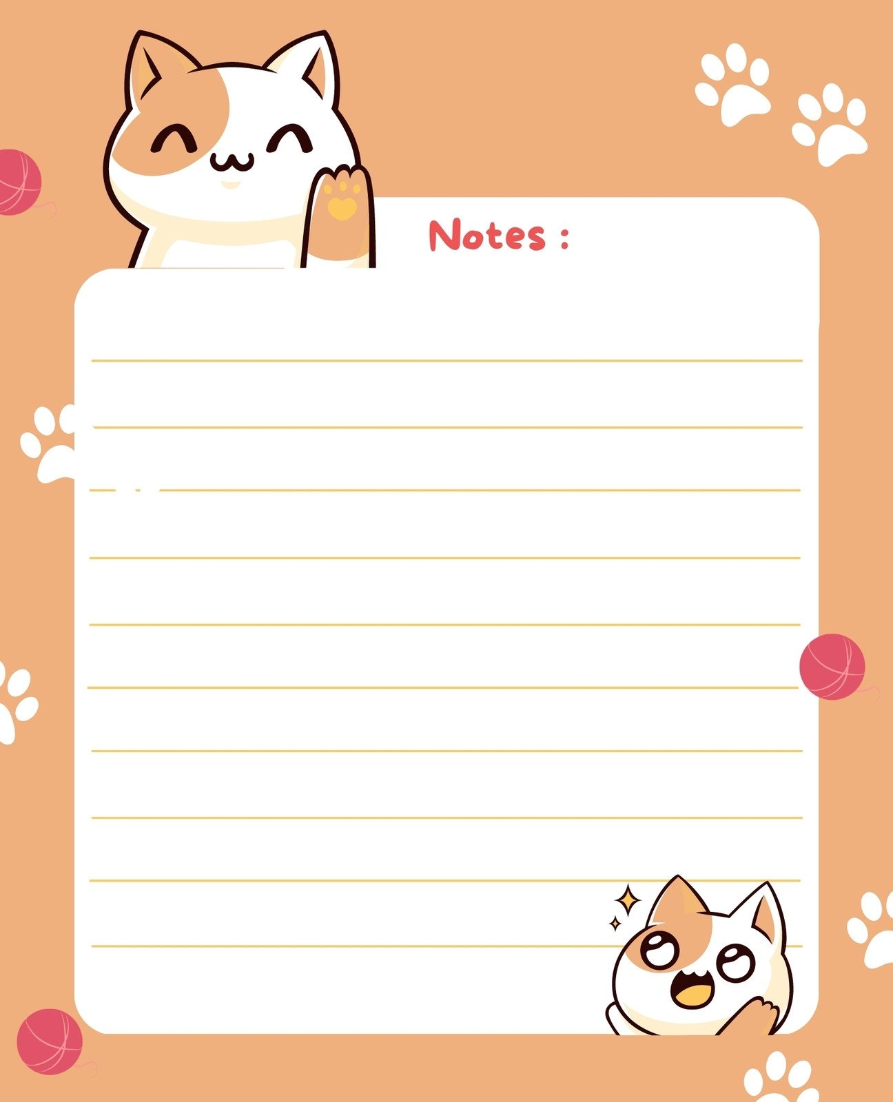 free printable note card template