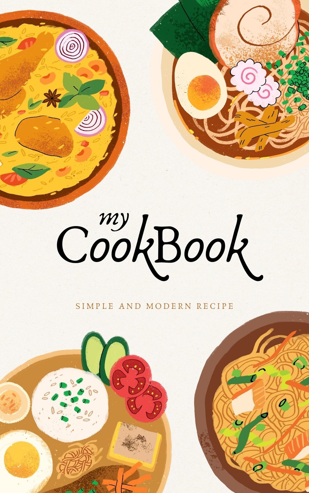 Free Printable Customizable Recipe Book Cover Templates Canva