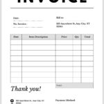 Free Printable Customizable Service Invoice Templates Canva