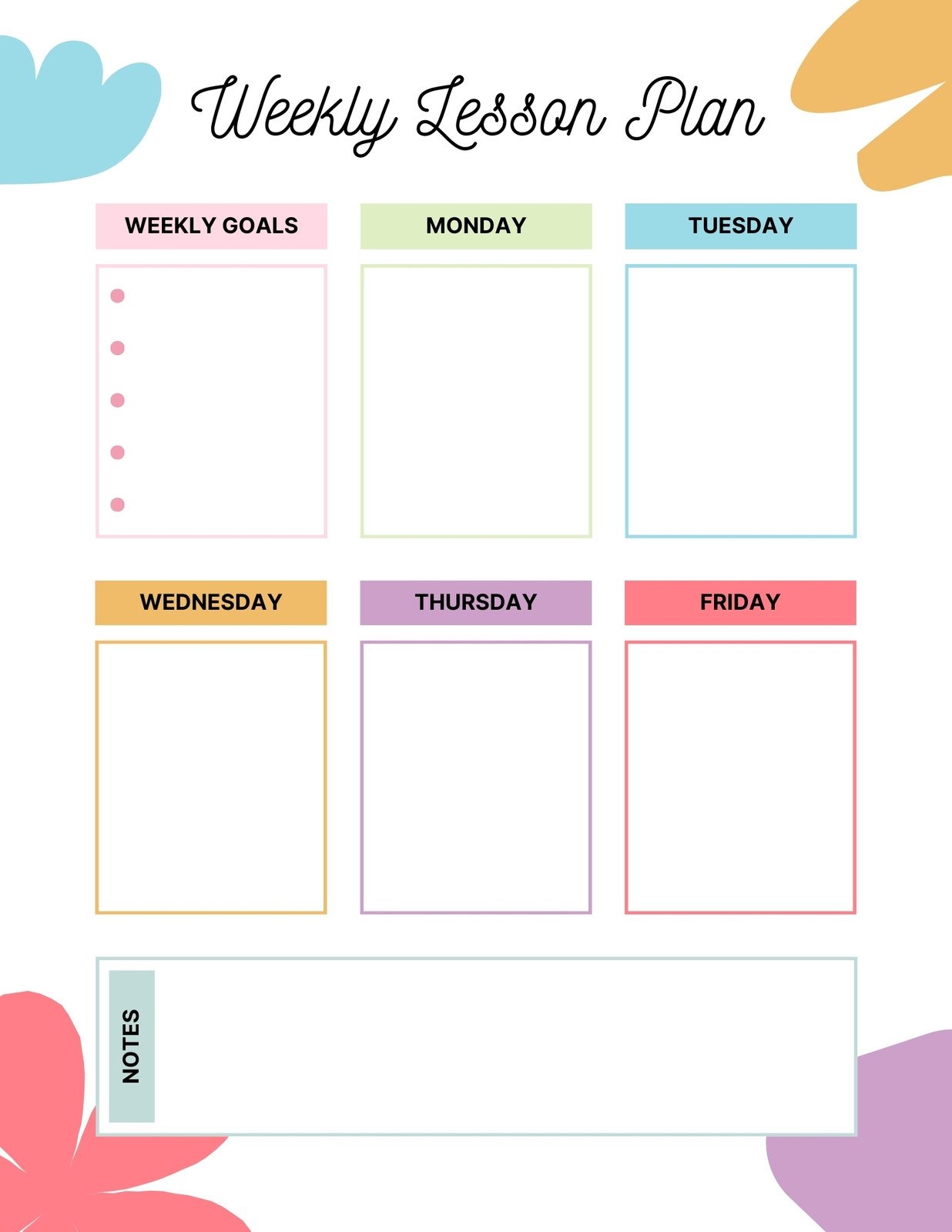 Free Printable Customizable Toddler Lesson Plan Templates Canva