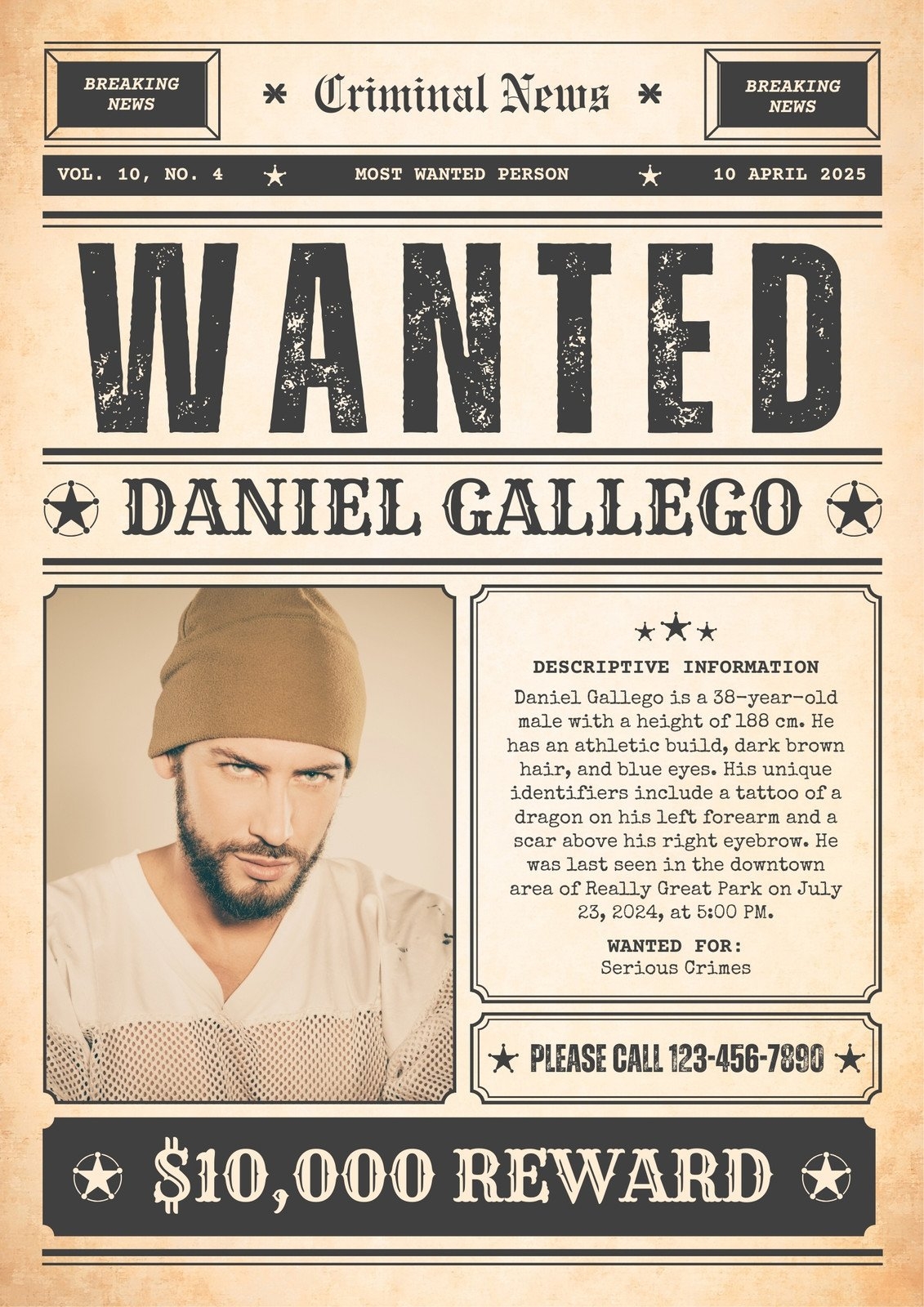 Free Printable Customizable Wanted Poster Templates Canva