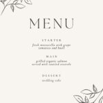Free Printable Customizable Wedding Menu Templates Canva