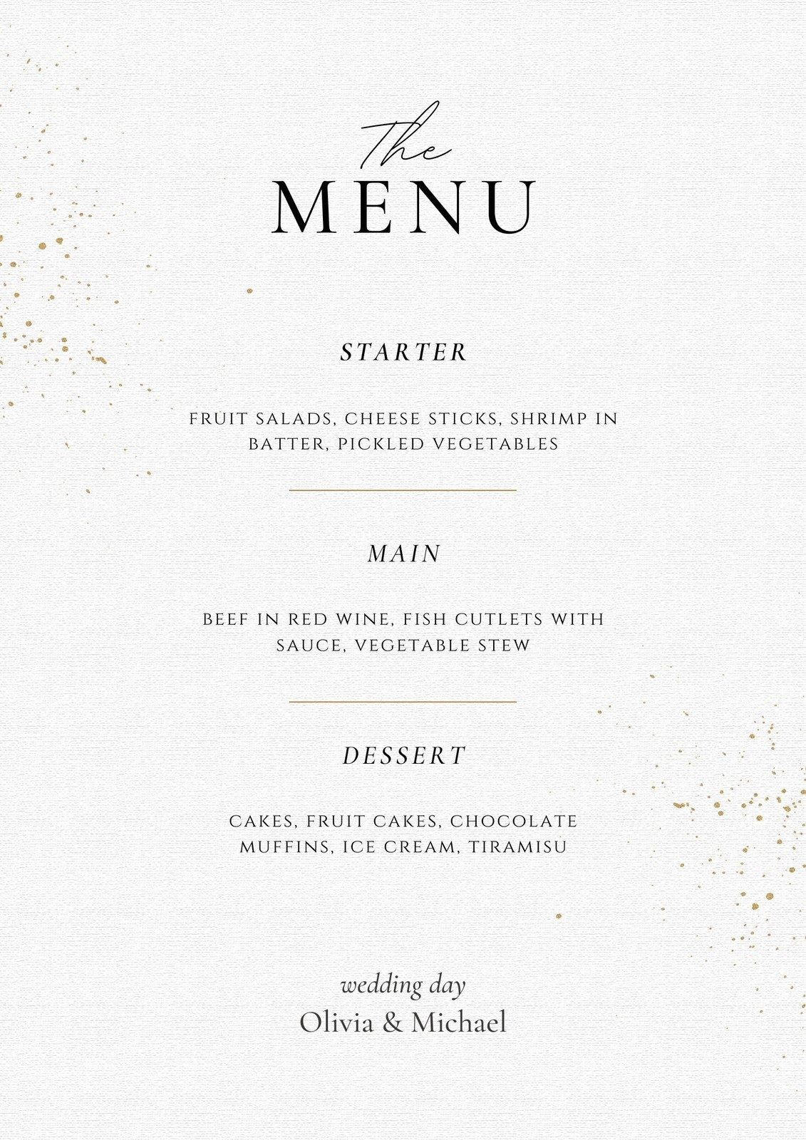 Free Printable Customizable Wedding Menu Templates Canva
