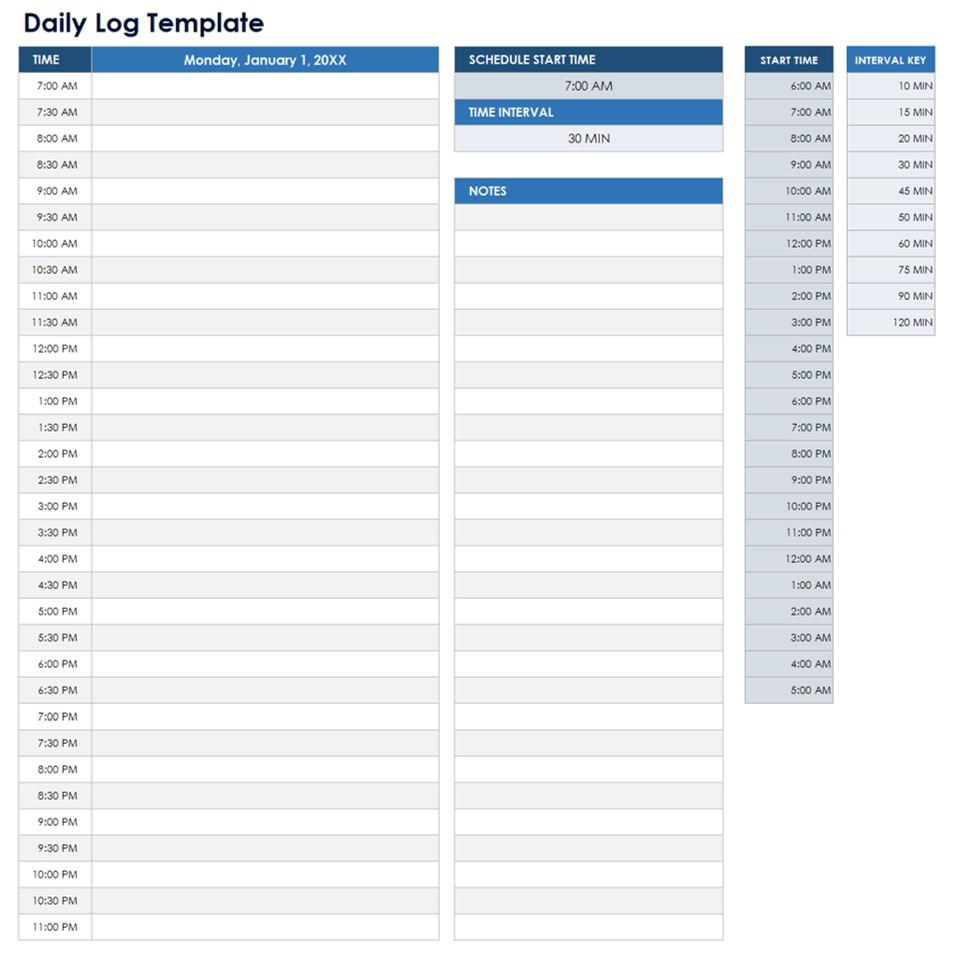 Free Printable Daily Calendar Templates Smartsheet
