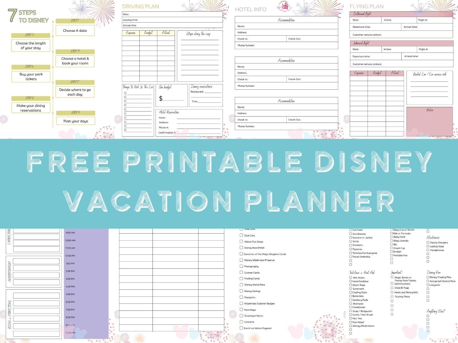 disney world planning printables