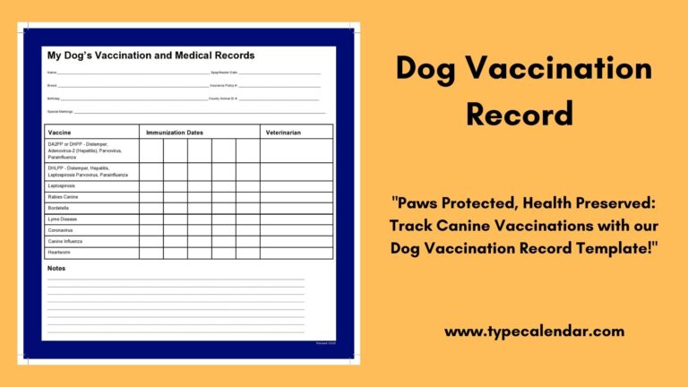 Free Printable Dog Vaccination Record Template Keep Your Pet s 
