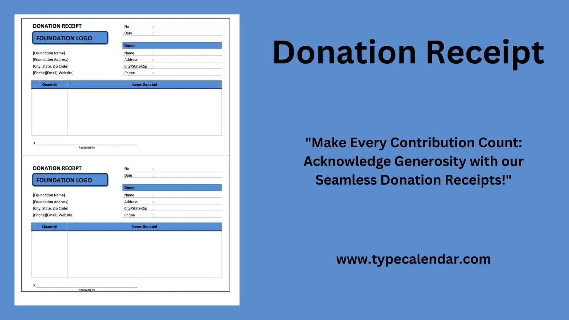 printable donation form template