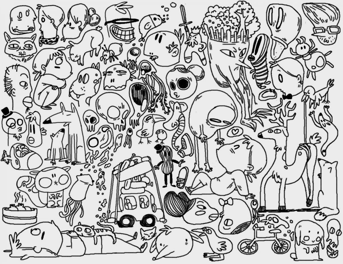 Free Printable Doodle Art Coloring Pages 1200927 High Resolution