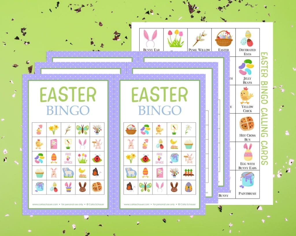 free printable easter bingo game cards