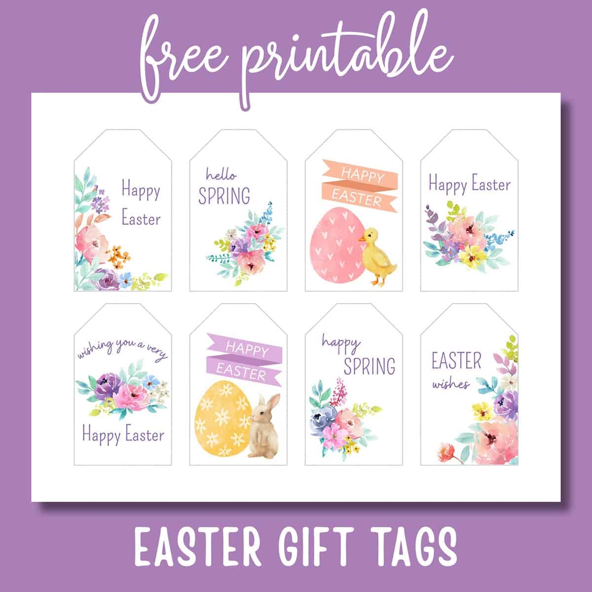 printable easter flower tag
