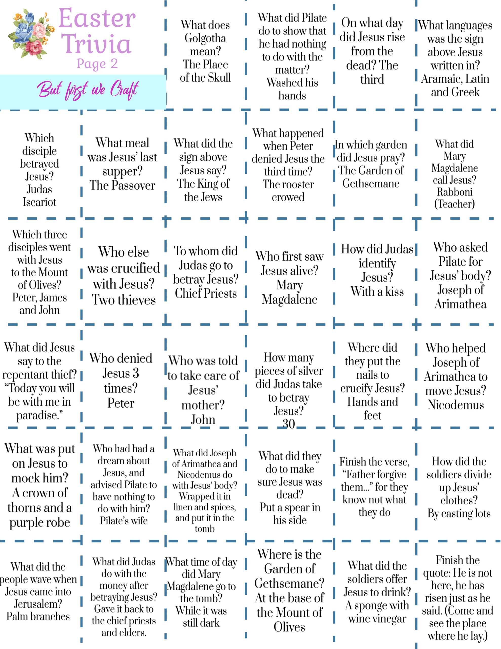 Free Printable Easter Trivia But First We Craft