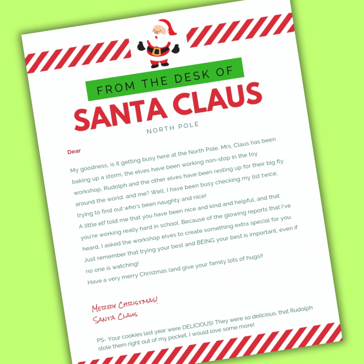 free printable letter from santa