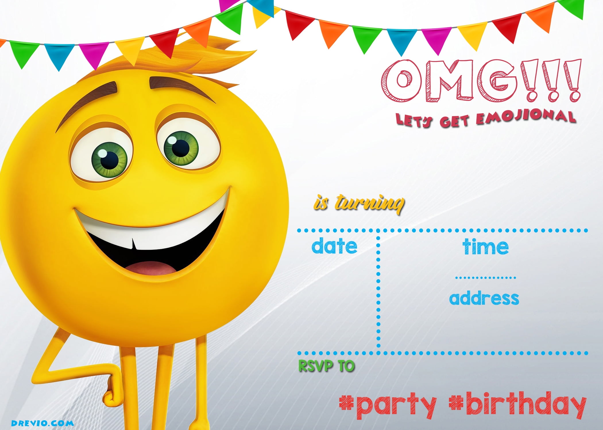FREE Printable Emoji Invitation Template