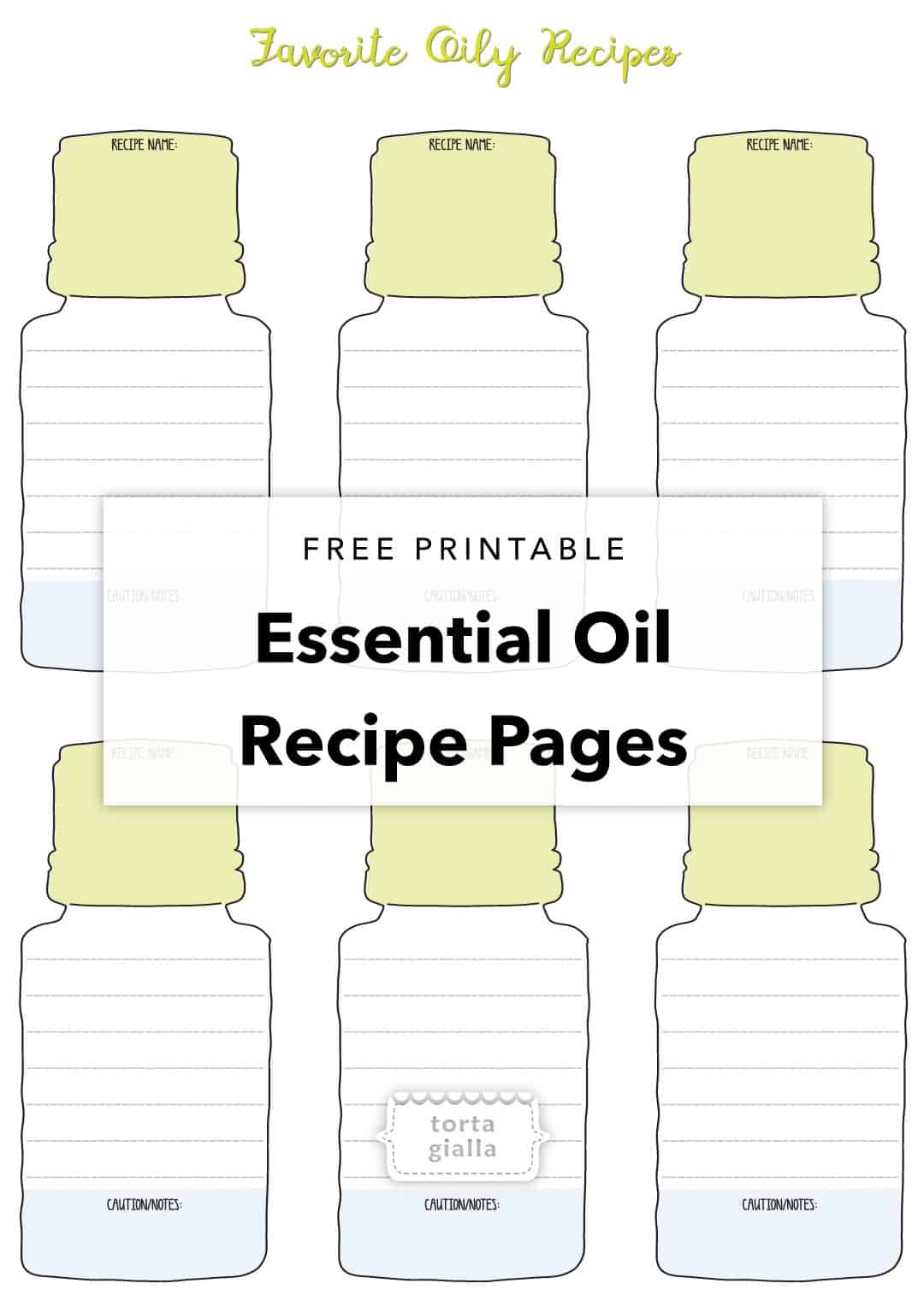 Free Printable Essential Oil Recipe Pages Tortagialla