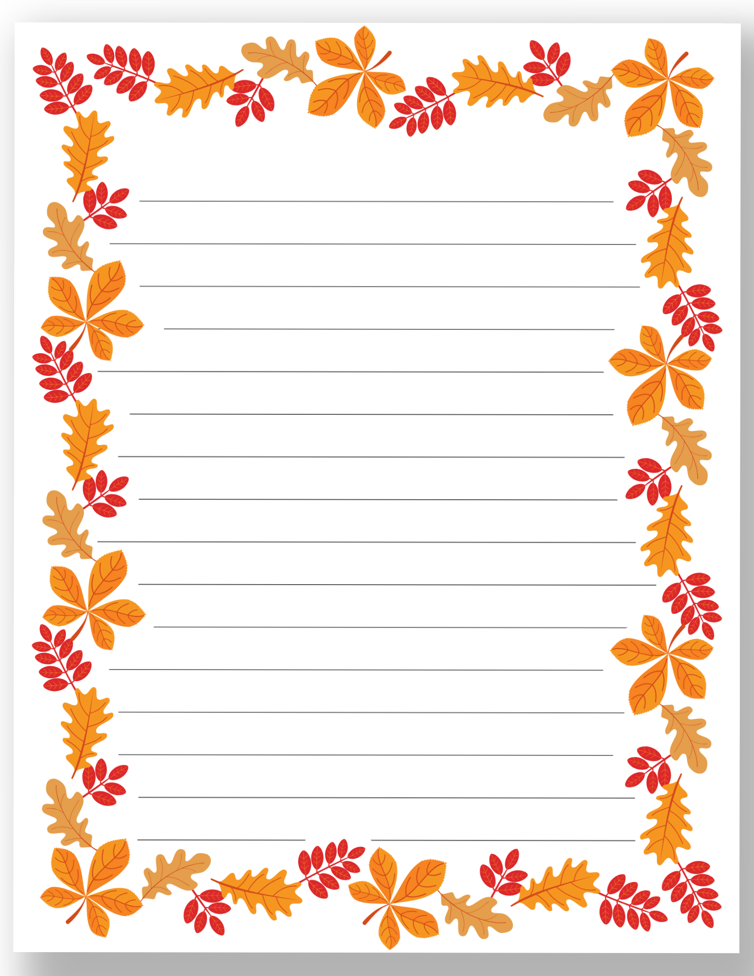 Free Printable Fall Page Borders Gathering Beauty