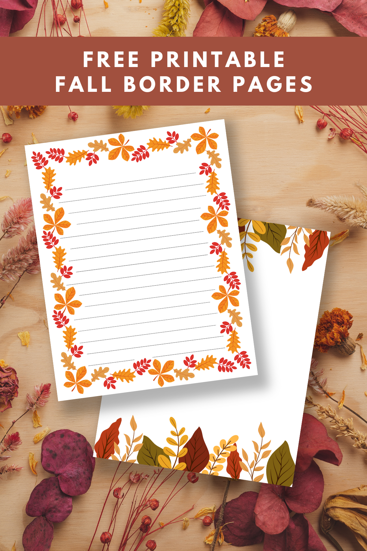 free printable fall border paper