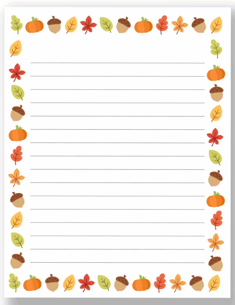 Free Printable Fall Page Borders Gathering Beauty