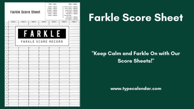 Free Printable Farkle Score Sheet Excel PDF U0026 Rules Gameplay 