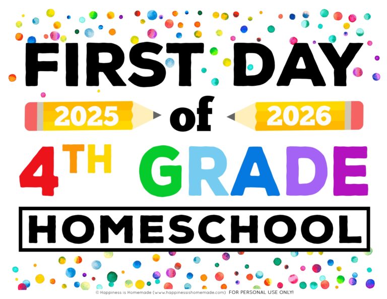 Free Printable First Day Of School Signs 2025 26 Happiness Is Homemade