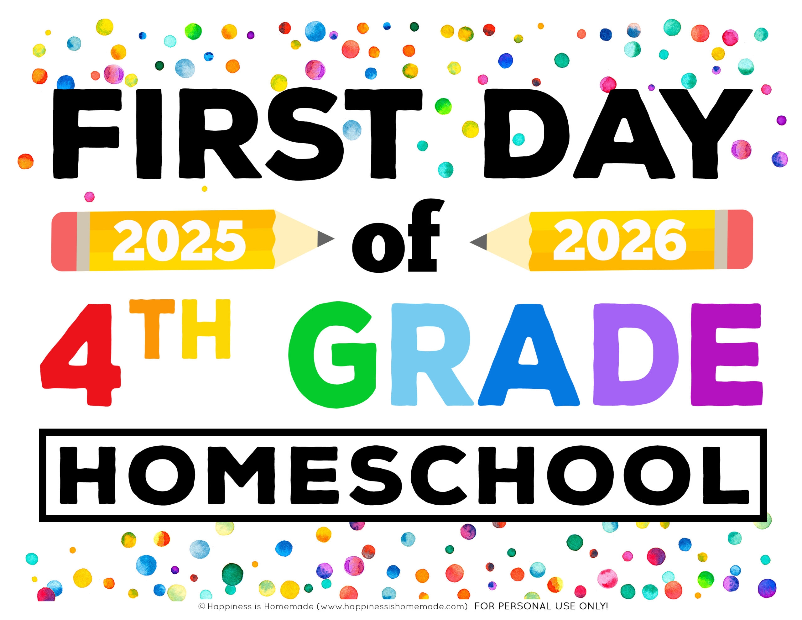 Free Printable First Day Of School Signs 2025 26 Happiness Is 