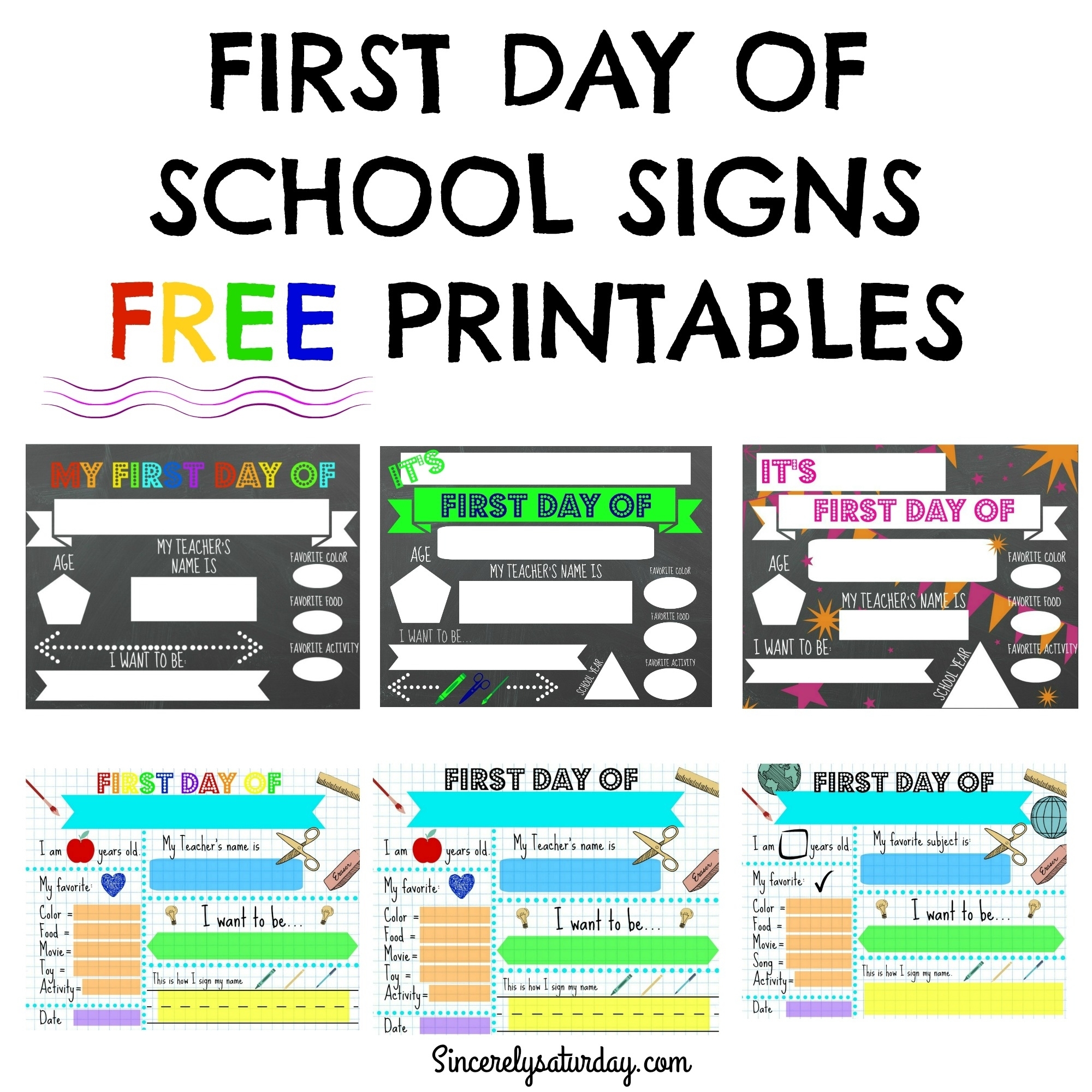 my first day of preschool sign printable