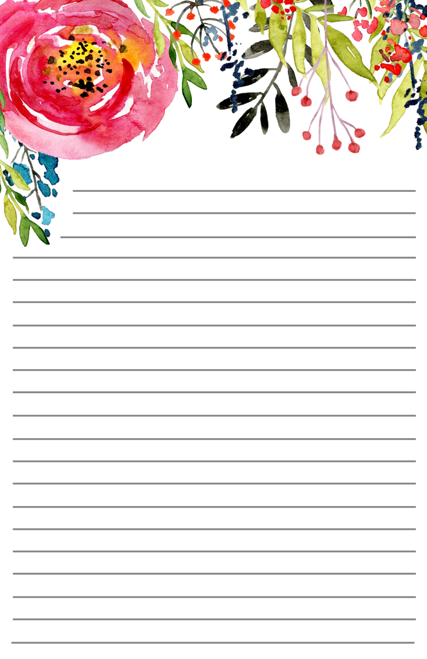 Free Printable Floral Stationery Paper Trail Design Free Printable Floral Stationery Paper Trail Design