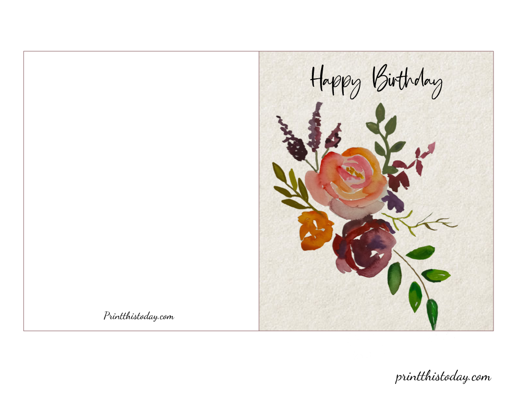 Free Printable Flower Floral Birthday Cards Free Printable Flower Floral Birthday Cards