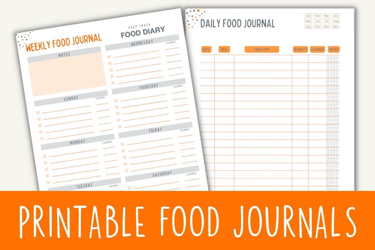 printable food log template