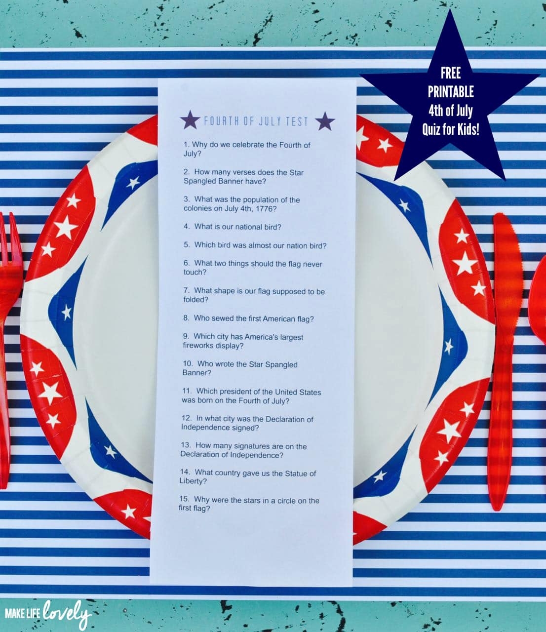 FREE Printable Fourth Of July Trivia Kids U0026 Adults 