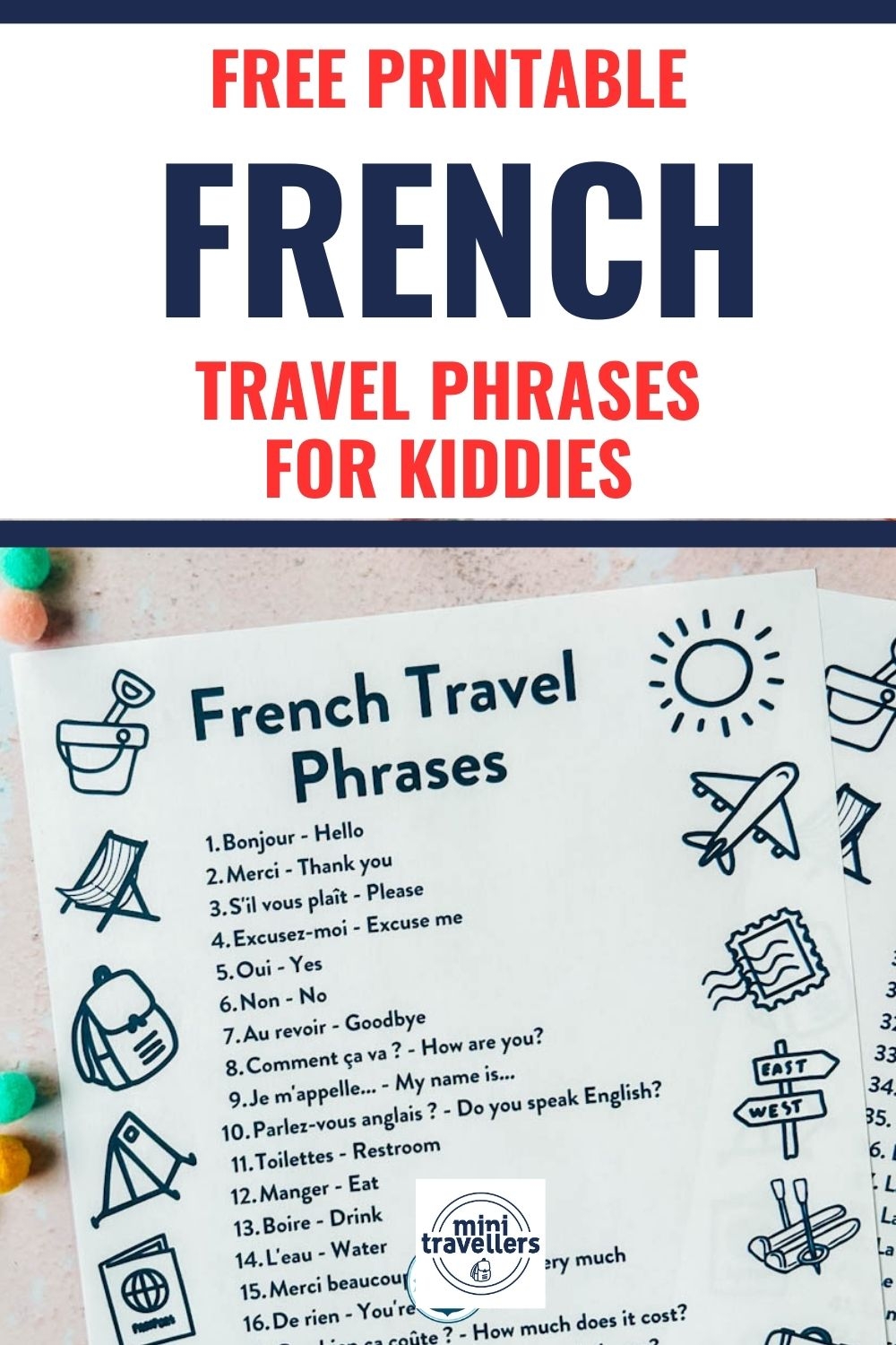Free Printable French Travel Phrases For Kids Mini Travellers Family Travel U0026 Family Holiday Tips