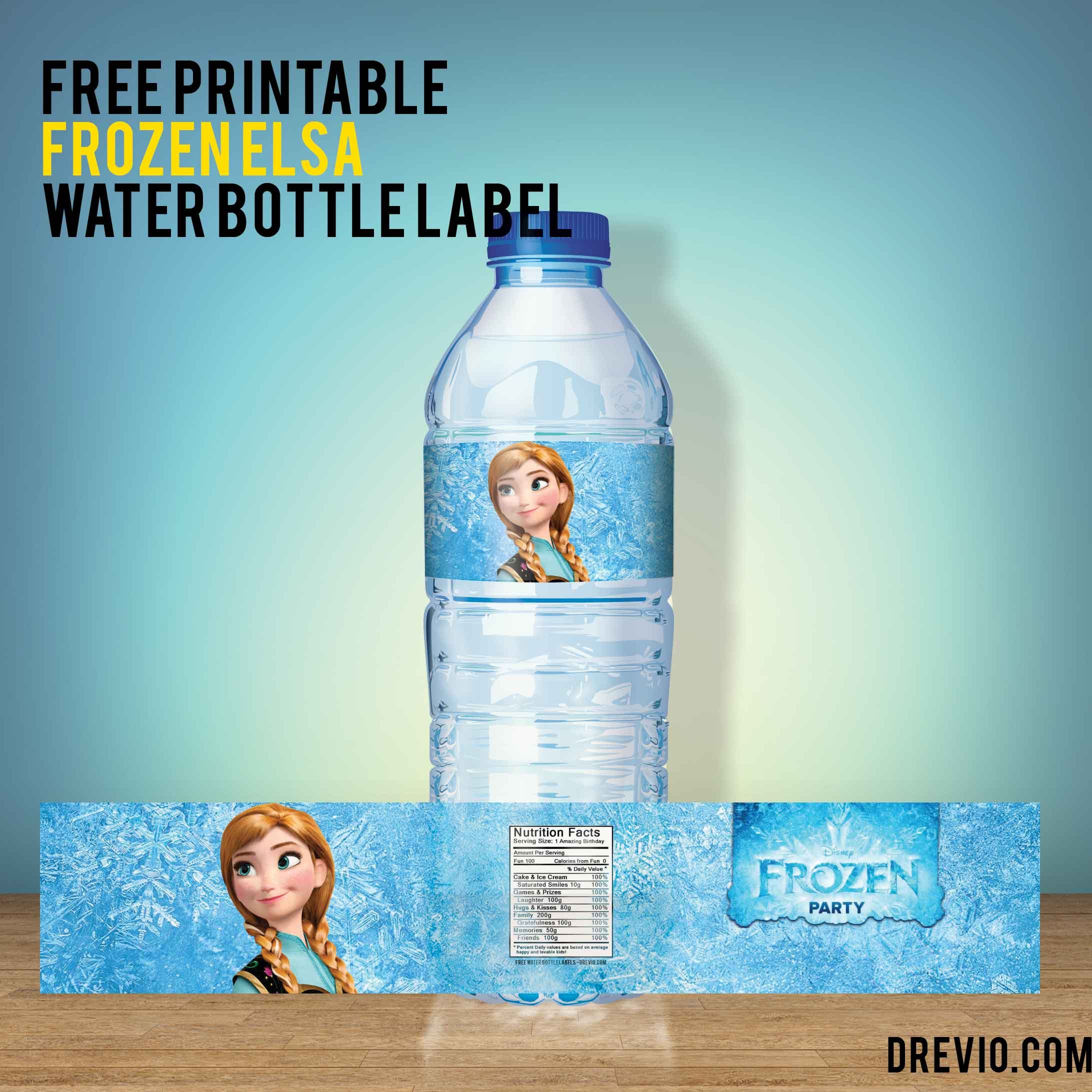 FREE Printable Frozen Water Bottle Labels