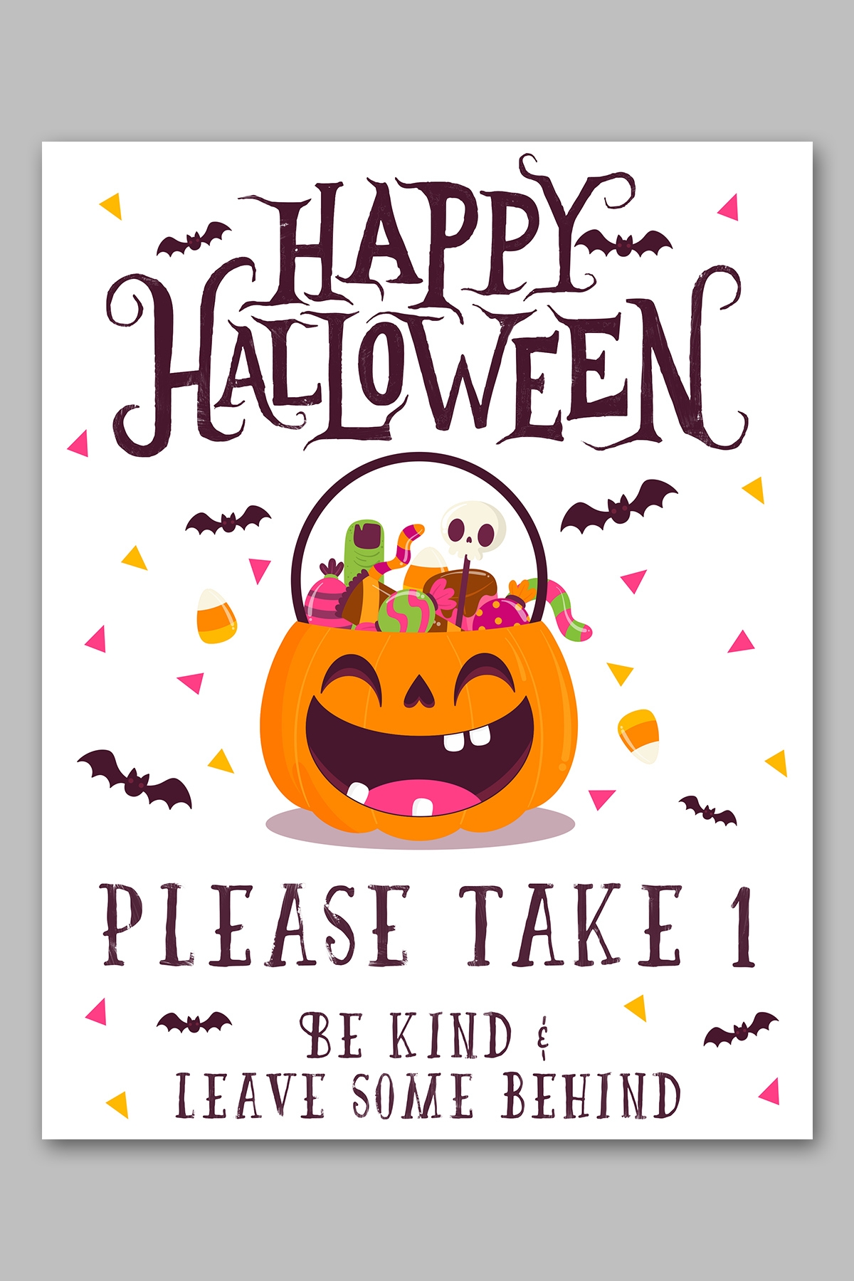 free printable halloween candy sign