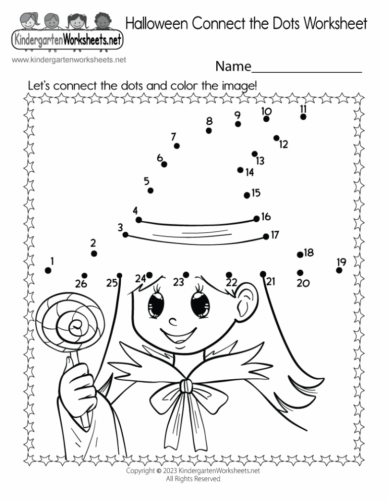 Free Printable Halloween Connect The Dots Worksheet