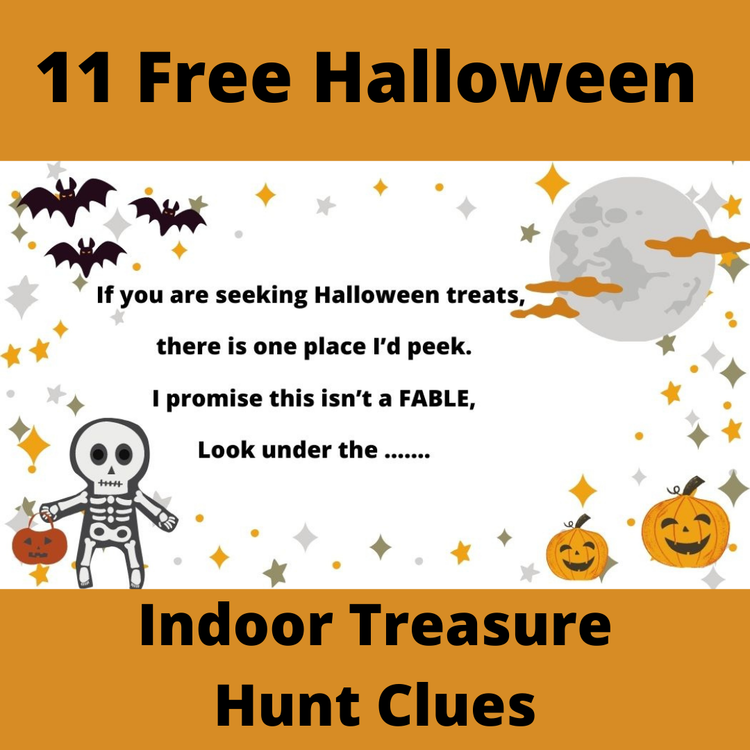 Free Printable Halloween Indoor Treasure Hunt Cards Hannah Spannah