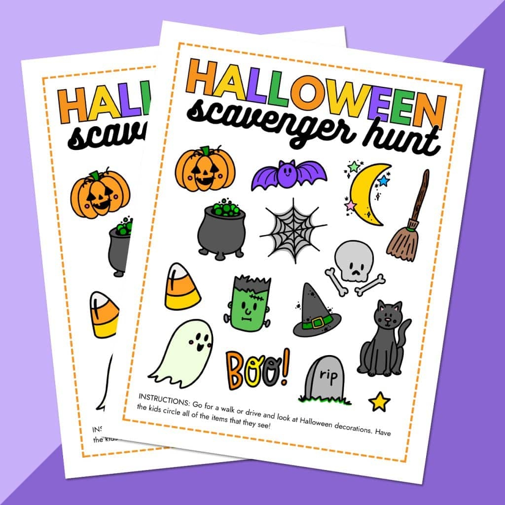 Free Printable Halloween Scavenger Hunt For All Ages Pineapple Paper Co 