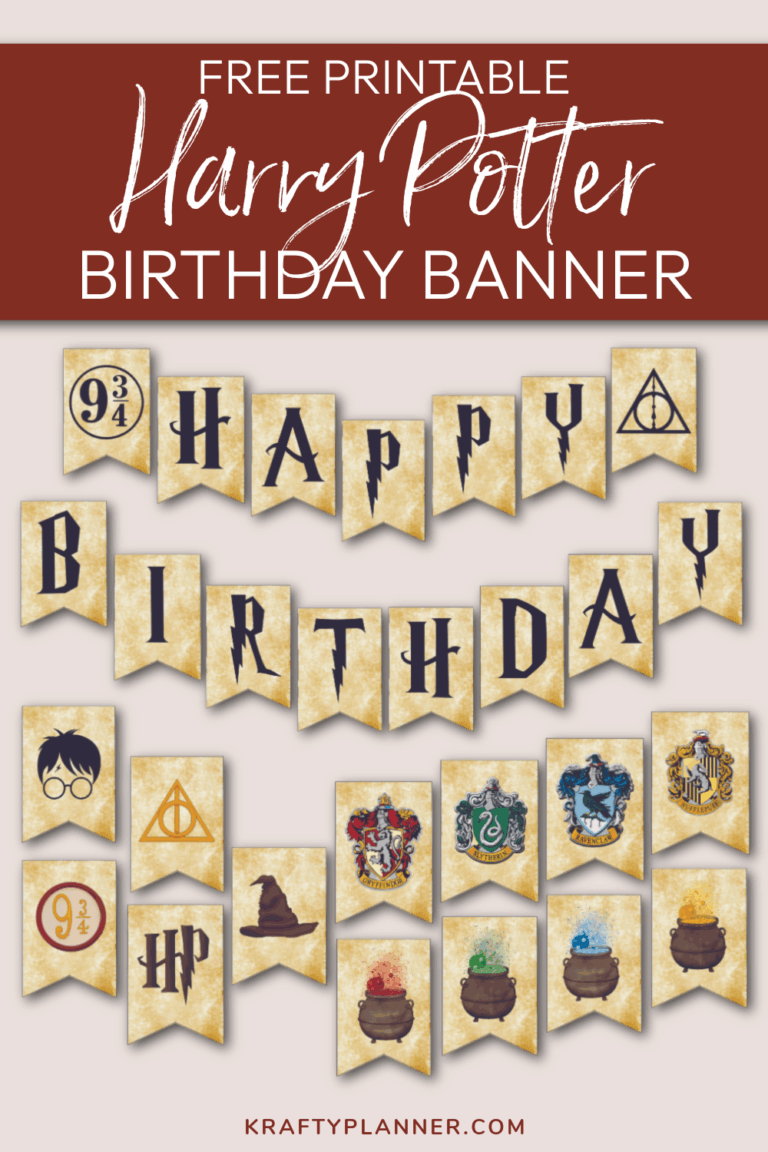 Free Printable Harry Potter Birthday Banner Krafty Planner