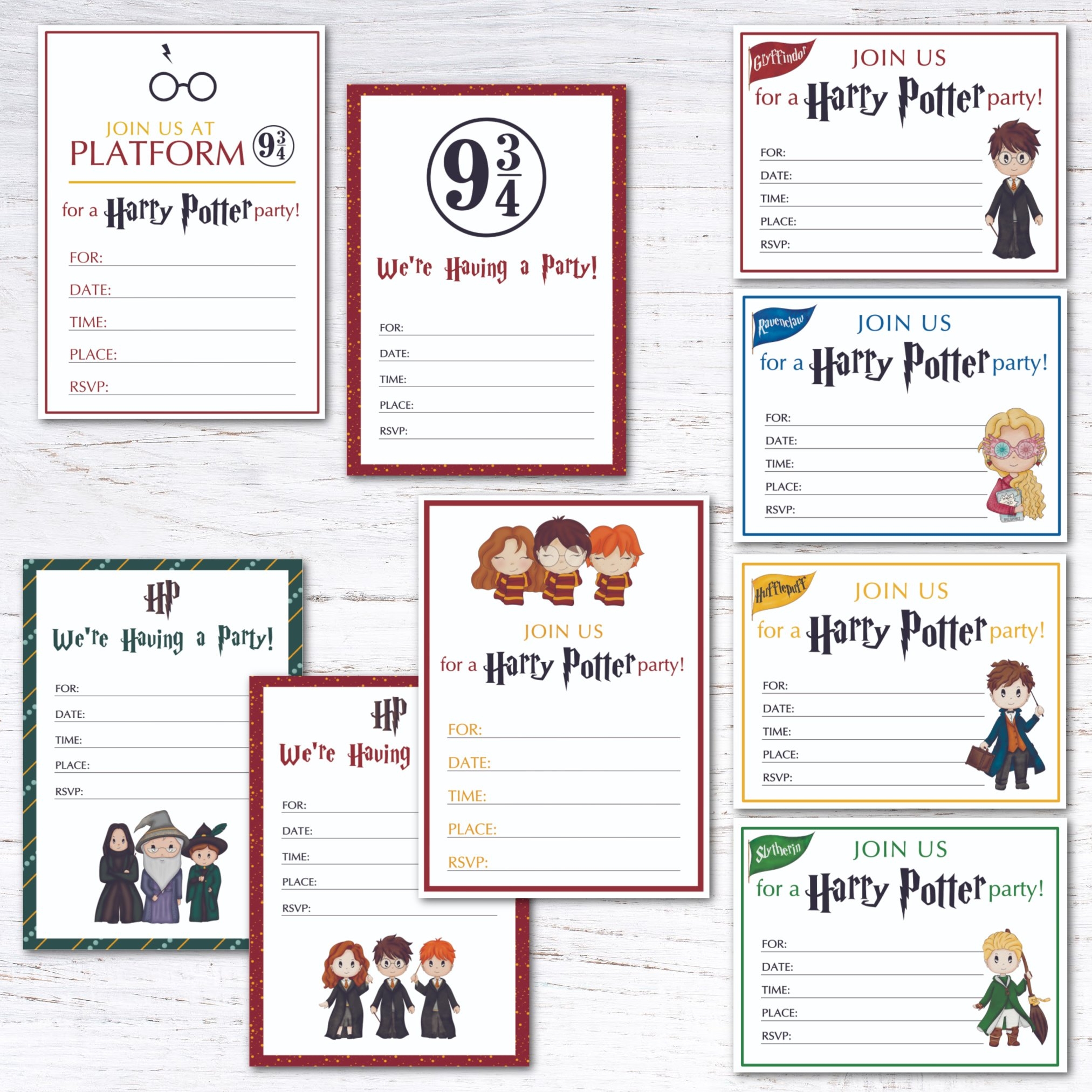 Free Printable Harry Potter Themed Party Invitations Krafty 