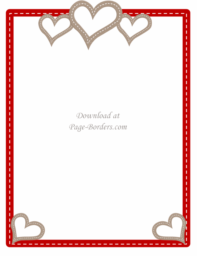 Free Printable Heart Border Customize Online Or Download As Is Worksheets Library