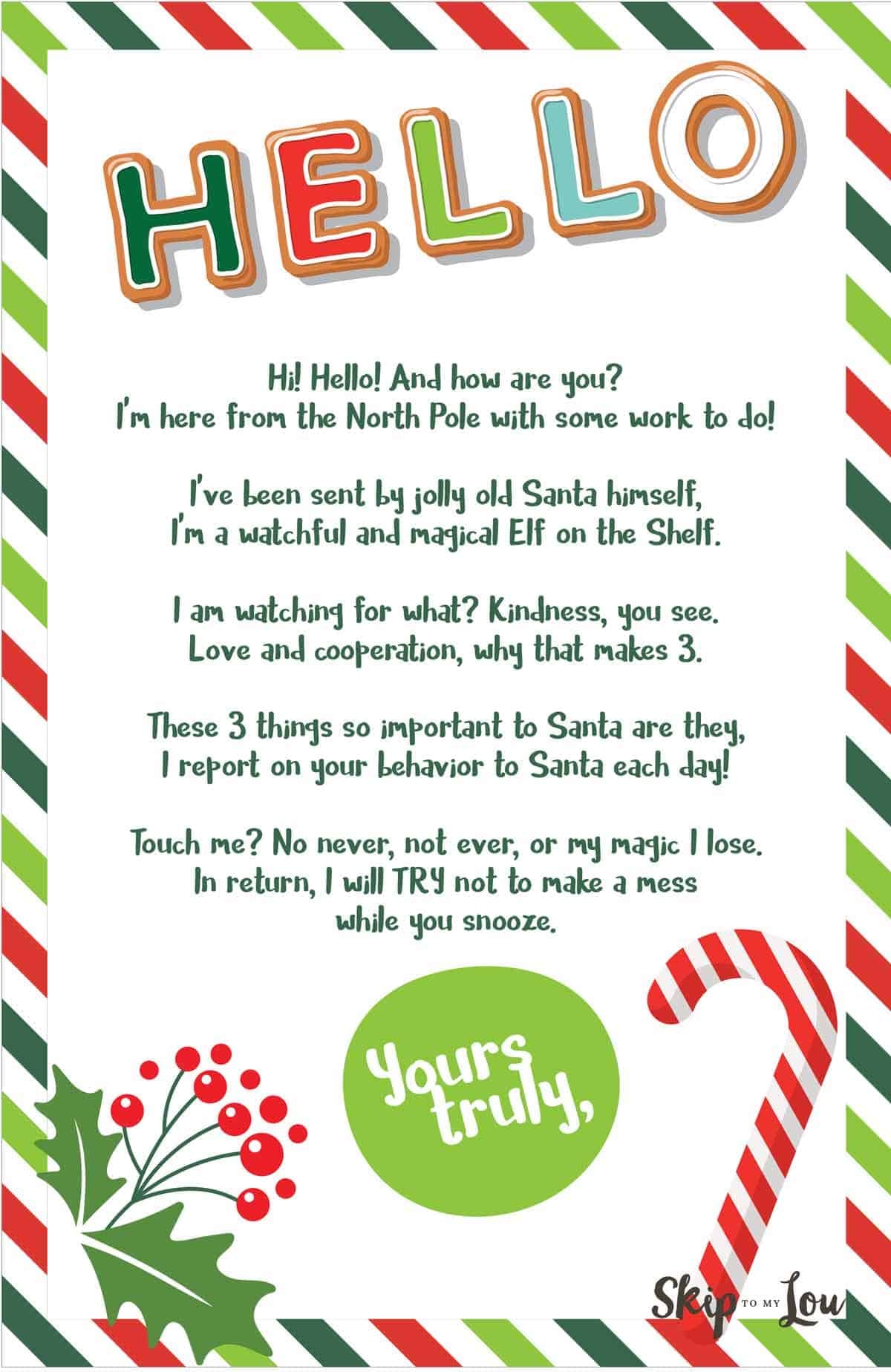 elf on the shelf introduction letter printable
