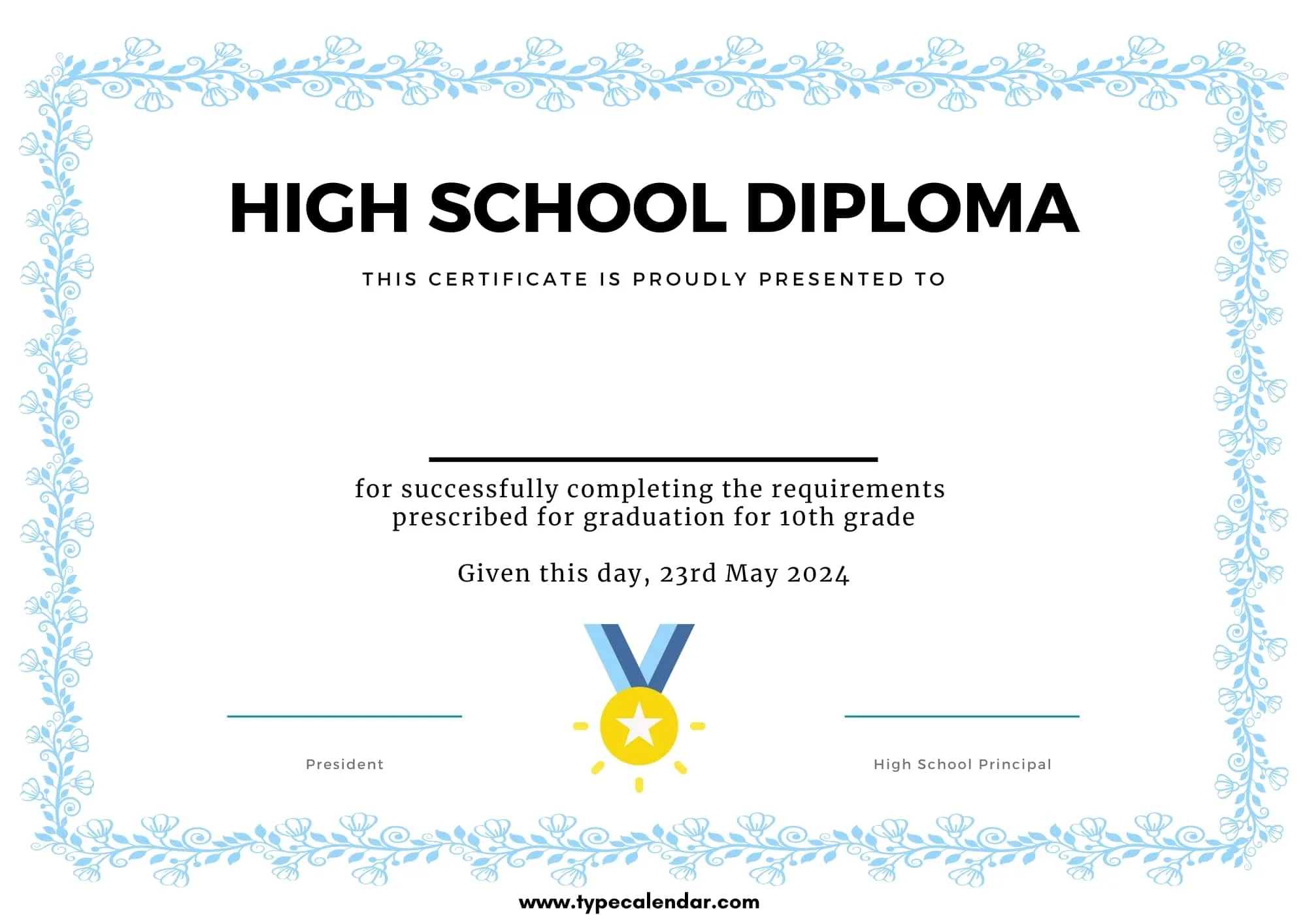 free printable homeschool diploma