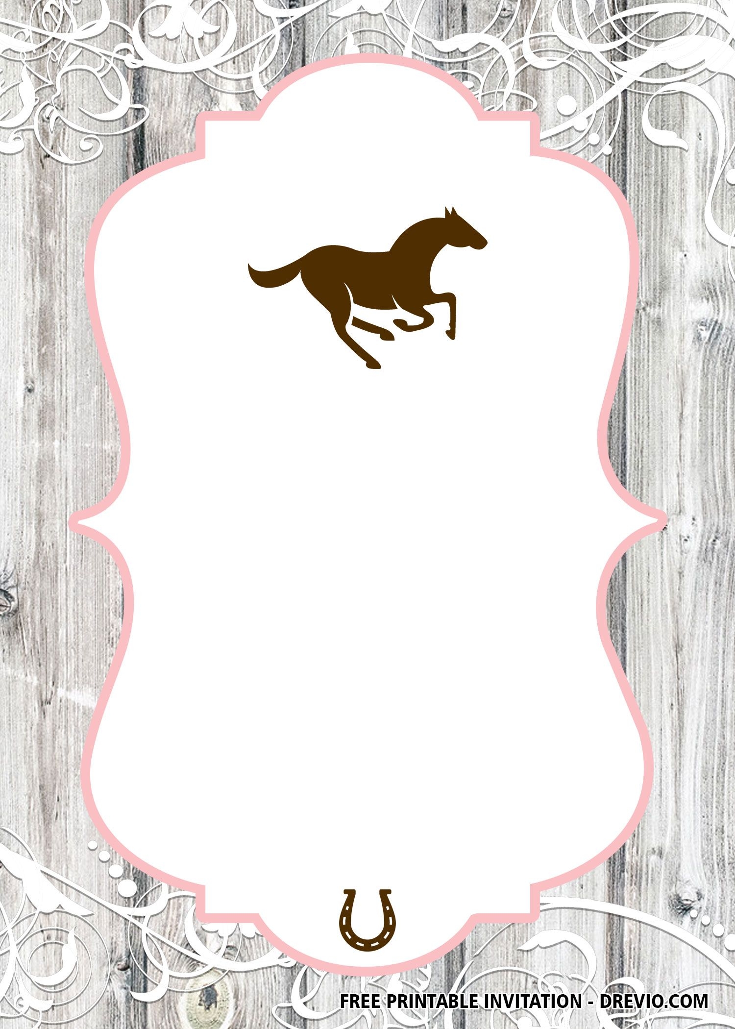 FREE Printable Horse Birthday Invitation Templates Worksheets Library