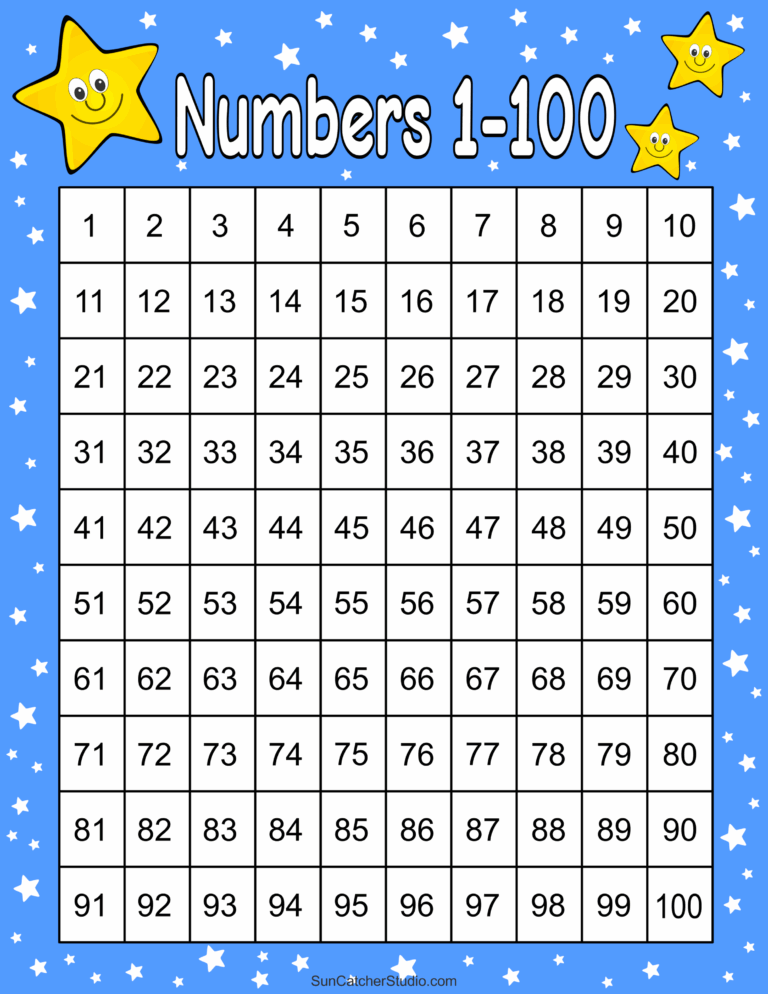 Free Printable Hundreds Charts Numbers 1 To 100 Free