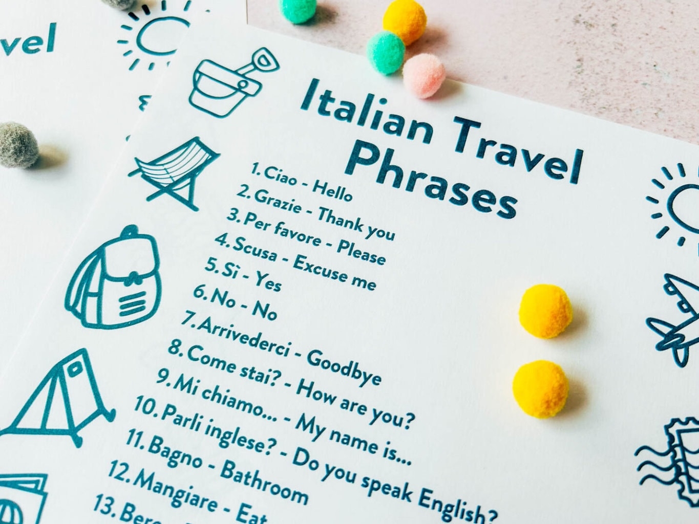 Free Printable Italian Travel Phrases For Kids Mini Travellers Family Travel U0026 Family Holiday Tips