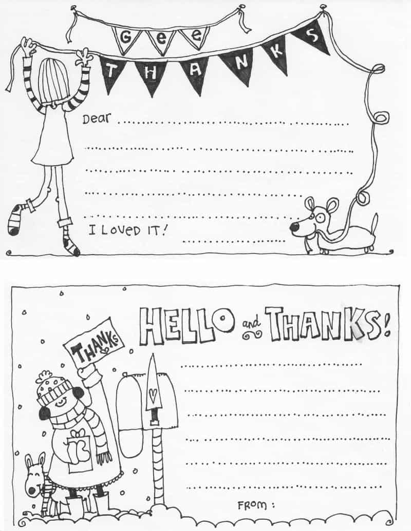 printable thank you cards for kids